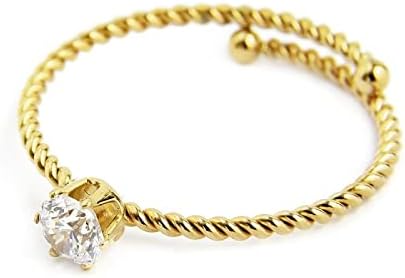 Marlù ANELLO CON CRISTALLO BIANCO 4 MM PVD ORO 18an115gw-s