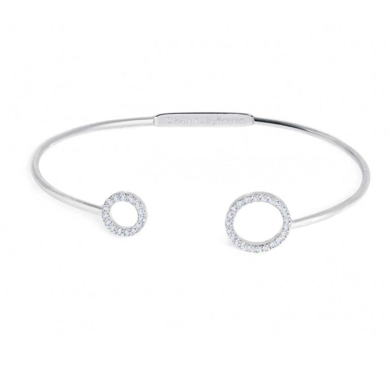 Bracciale Marlù rigido cerchi con zirconi bianchi