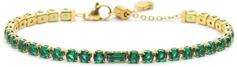 MARLU' Bracciale tennis 4mm con zircone centrale 31BR0007G (Verde)