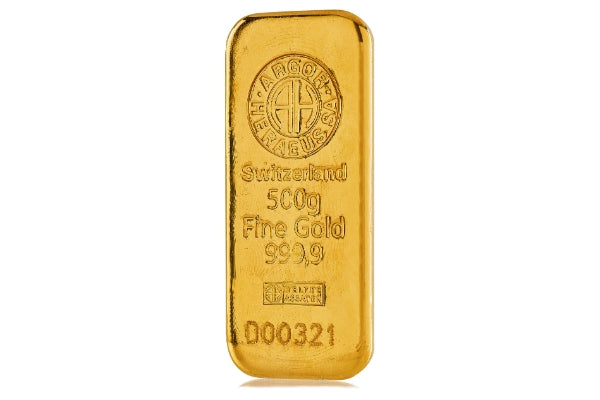 Lingotto in oro 24 kt. (999.9)  oro puro 500 gr.