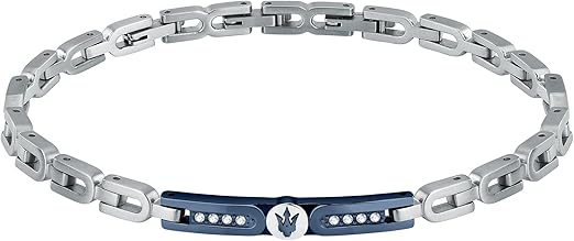 Maserati Bracciale Uomo in Acciaio, Cristalli, Collezione Iconic - JM423AVD27