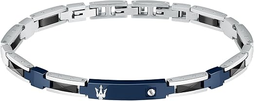 Maserati Bracciale Uomo in Acciaio, Ceramica, IP Blu, Collezione Ceramic - JM423ATZ29