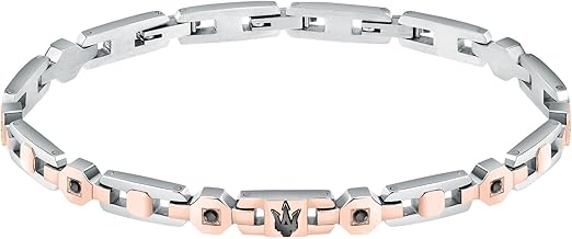 Maserati Bracciale Uomo in Acciaio, PVD Nero, Pietra, Collezione Iconic - JM423AVD16