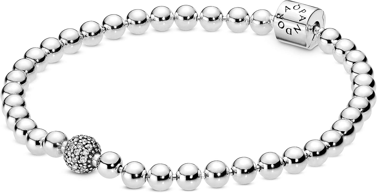 PANDORA Purely - Bracciale sfere e pavè in argento sterling, con pietre di zirconia cubica