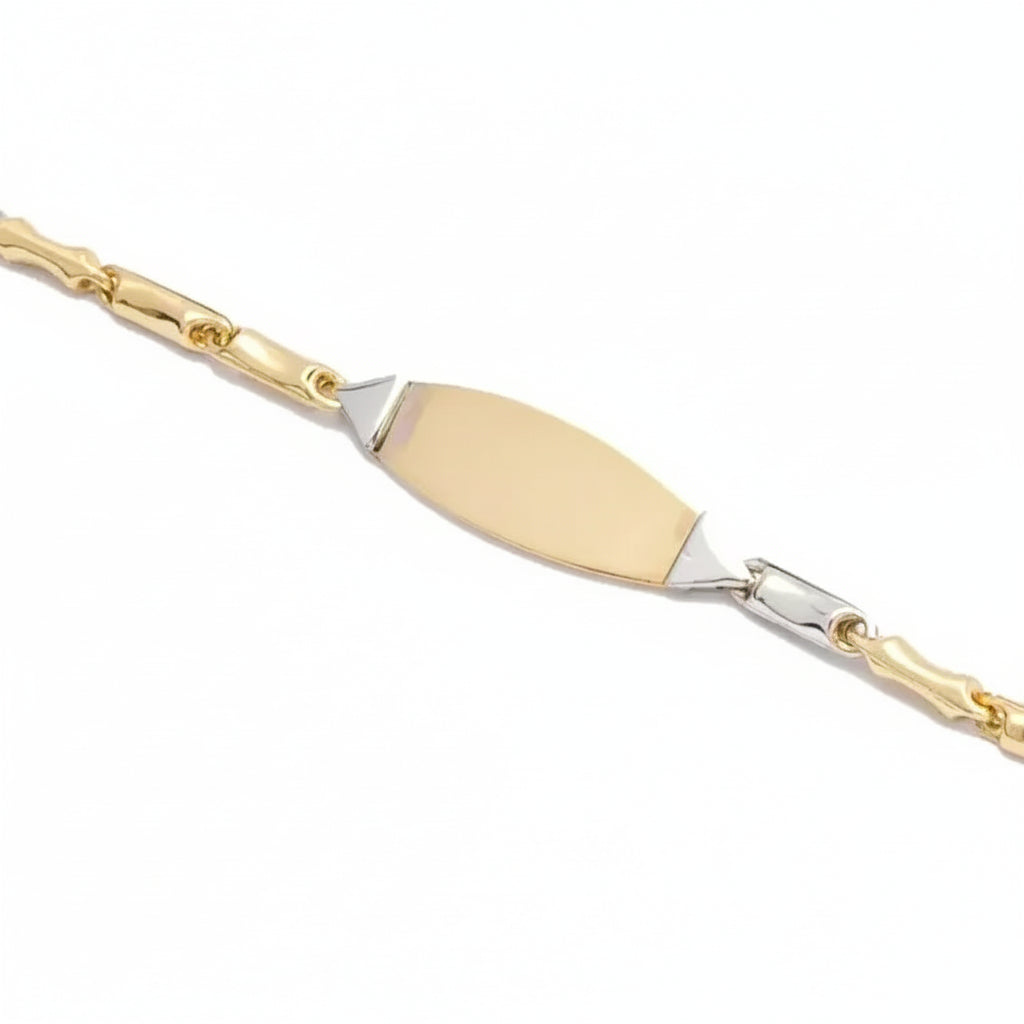 Bracciale targa bicolore gr. 3,05 oro 18 kt